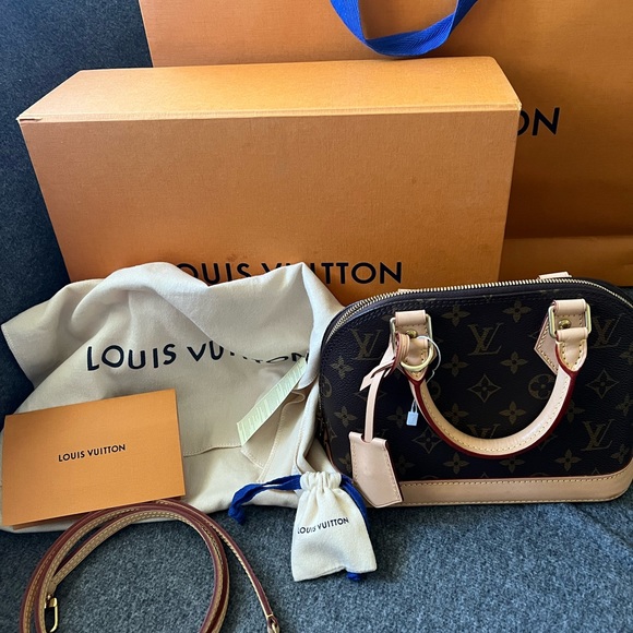 New Auth LOUIS VUITTON Alma BB in Monogram Microchip